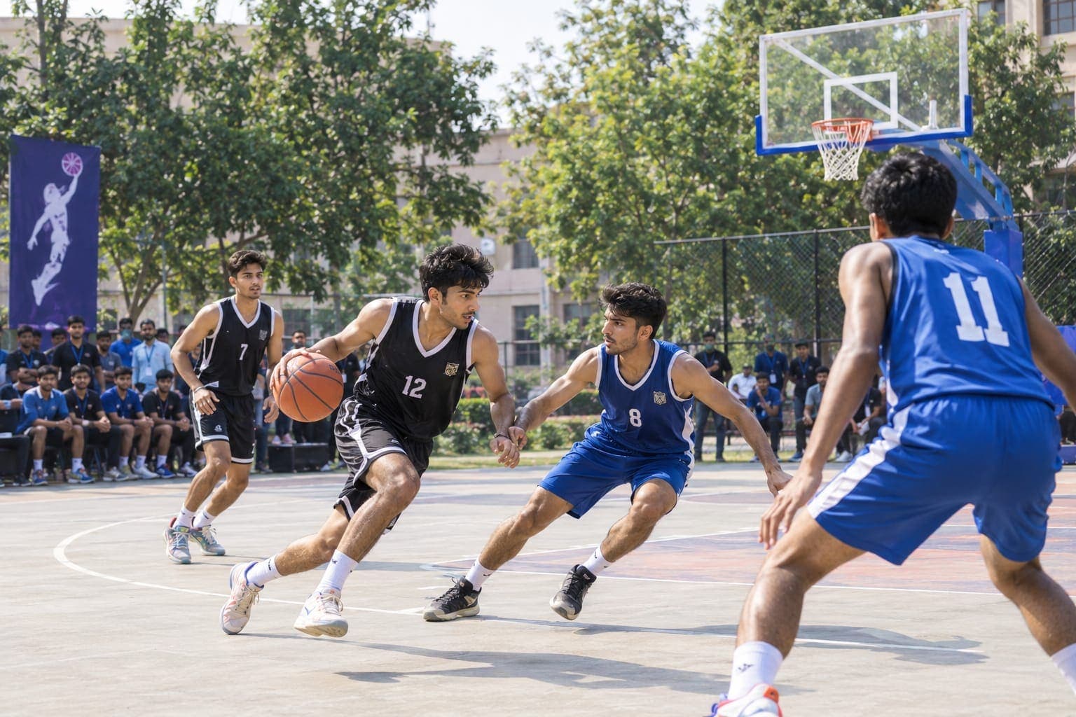 Basketball on the campus court